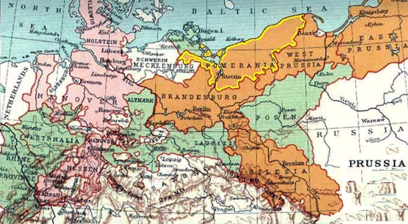 Map of Prussia Circa 1890